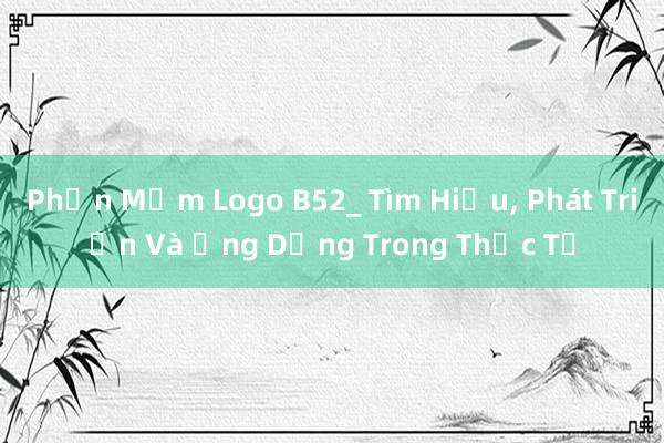 Phần Mềm Logo B52_ Tìm Hiểu， Phát Triển Và Ứng Dụng Trong Thực Tế